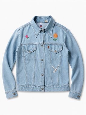 Vintage 70’s Levi’s Orange Tab Embroidered Denim Jacket